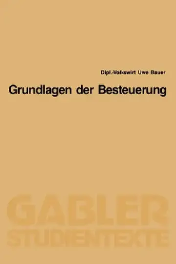 Cover of Grundlagen der Besteuerung