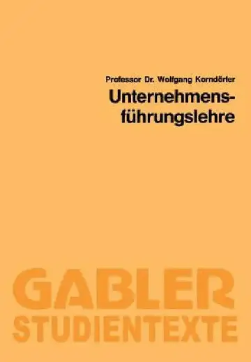 Cover of Unternehmensführungslehre