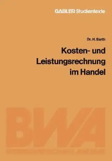 Cover of Kosten- Und Leistungsrechnung Im Handel