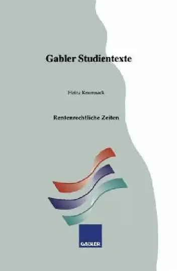 Cover of Rentenrechtliche Zeiten