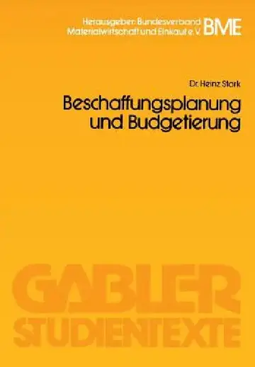 Cover of Beschaffungsplanung Und Budgetierung