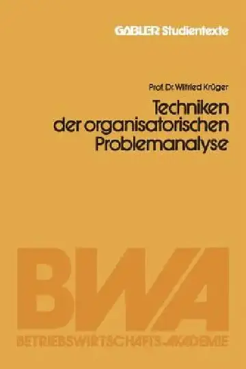 Cover of Techniken Der Organisatorischen Problemanalyse