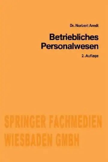 Cover of Betriebliches Personalwesen