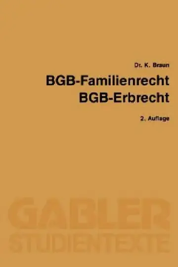 Cover of BGB -- Familienrecht, BGB -- Erbrecht