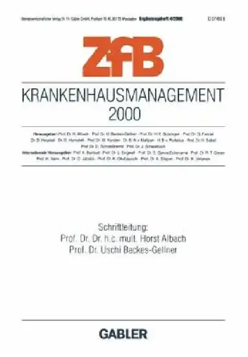 Cover of Krankenhausmanagement 2000