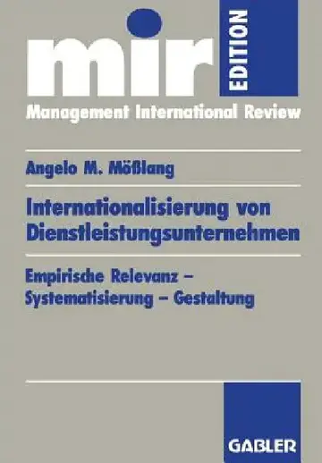 Cover of Internationalisierung Von Dienstleistungsunternehmen