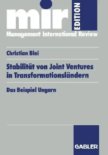 Cover of Stabilität Von Joint Ventures in Transformationsländern