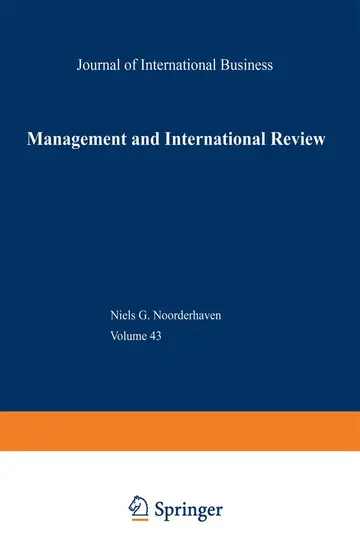 Cover of Management and International Review