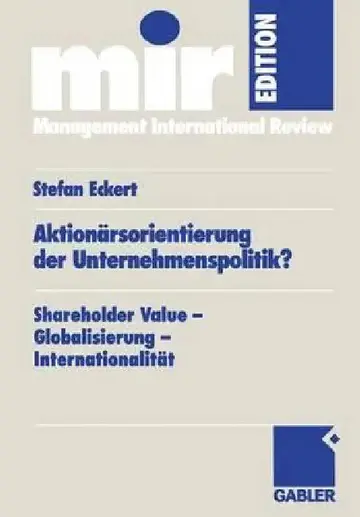 Cover of Aktionärsorientierung Der Unternehmenspolitik?