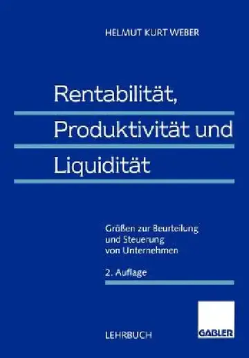 Cover of Rentabilität, Produktivität Und Liquidität