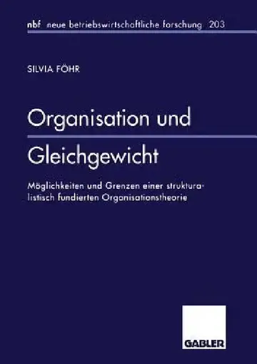 Cover of Organisation Und Gleichgewicht