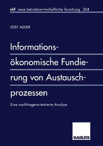 Cover of Informationsökonomische Fundierung Von Austauschprozessen