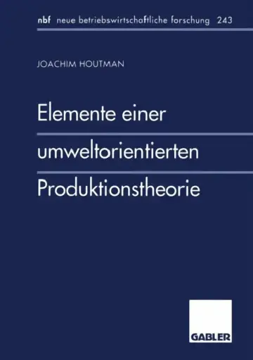 Cover of Elemente Einer Umweltorientierten Produktionstheorie