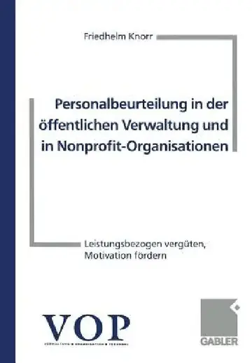 Cover of Personalbeurteilung in Der Öffentlichen Verwaltung Und in Nonprofit-Organisationen