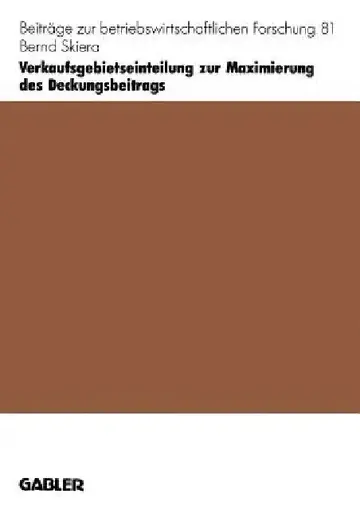 Cover of Verkaufsgebietseinteilung Zur Maximierung Des Deckungsbeitrags