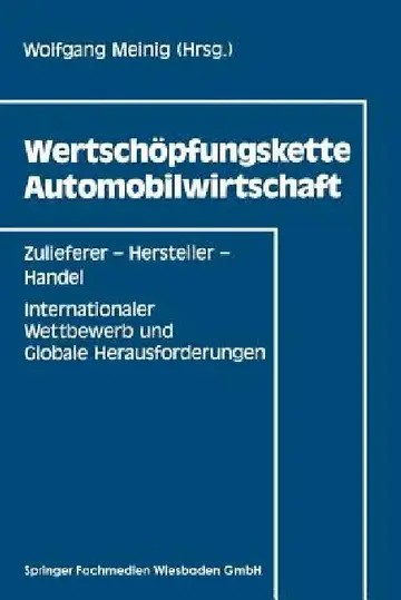 Cover of Wertschöpfungskette Automobilwirtschaft