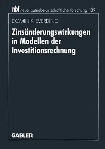 Cover of Zinsänderungswirkungen in Modellen Der Investitionsrechnung