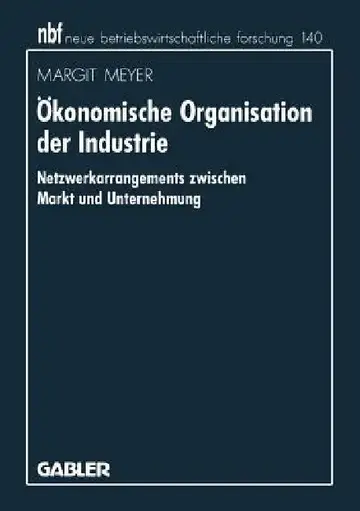 Cover of Ökonomische Organisation Der Industrie