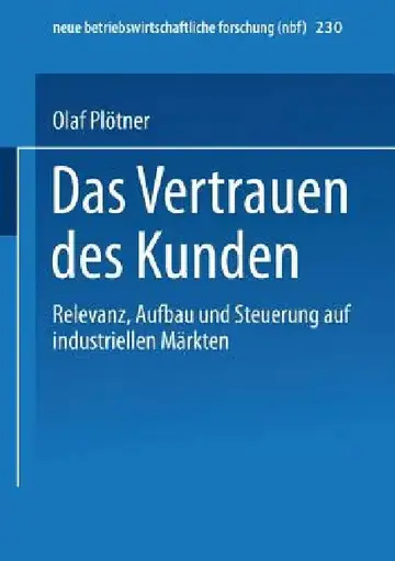 Cover of Das Vertrauen Des Kunden