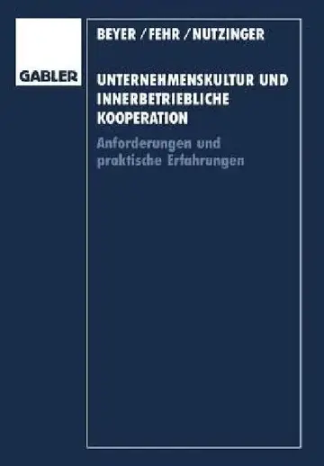 Cover of Unternehmenskultur Und Innerbetriebliche Kooperation