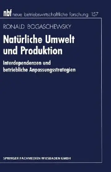 Cover of Natürliche Umwelt Und Produktion