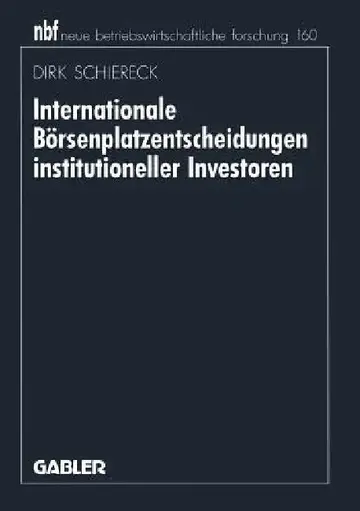 Cover of Internationale Börsenplatzentscheidungen Institutioneller Investoren