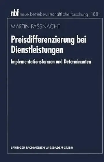 Cover of Preisdifferenzierung Bei Dienstleistungen