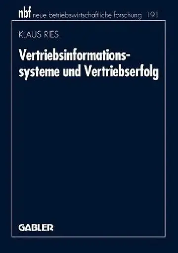 Cover of Vertriebsinformationssysteme Und Vertriebserfolg