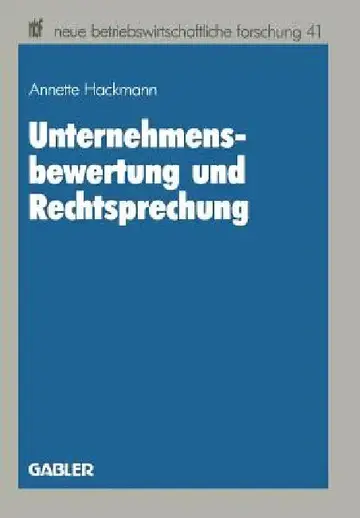 Cover of Unternehmensbewertung Und Rechtsprechung