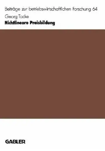 Cover of Nichtlineare Preisbildung