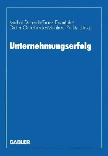 Cover of Unternehmungserfolg