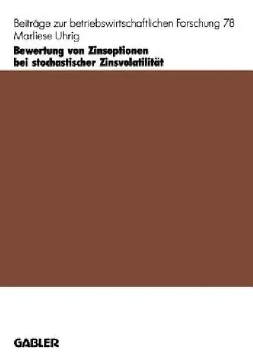 Cover of Bewertung Von Zinsoptionen Bei Stochastischer Zinsvolatilität