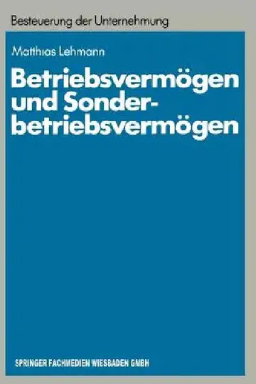 Cover of Betriebsvermögen Und Sonderbetriebsvermögen
