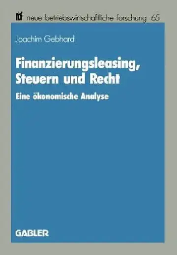 Cover of Finanzierungsleasing, Steuern Und Recht