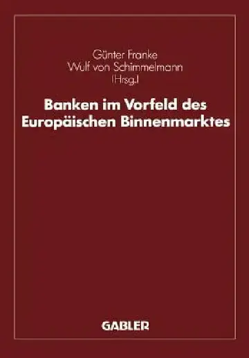 Cover of Banken Im Vorfeld Des Europäischen Binnenmarktes