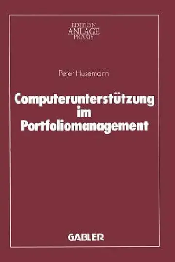 Cover of Computerunterstützung Im Portfoliomanagement