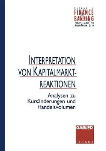 Cover of Interpretation Von Kapitalmarktreaktionen