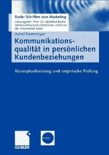 Cover of Kommunikationsqualität in Persönlichen Kundenbeziehungen