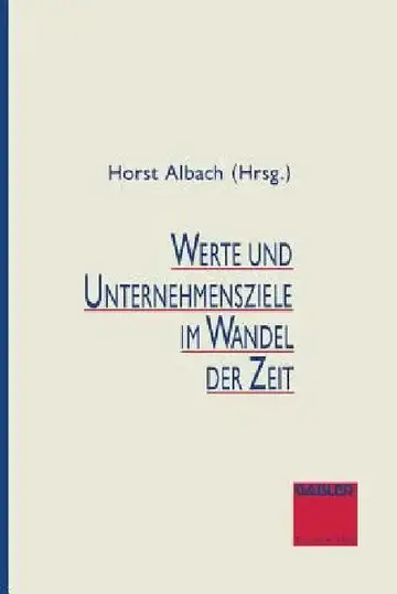 Cover of Werte Und Unternehmensziele Im Wandel Der Zeit
