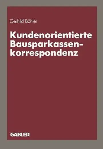 Cover of Kundenorientierte Bausparkassenkorrespondenz