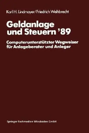 Cover of Geldanlage Und Steuern '89
