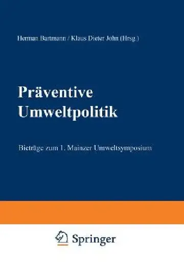 Cover of Präventive Umweltpolitik