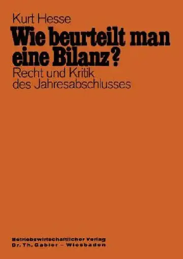 Cover of Wie Beurteilt Man Eine Bilanz?