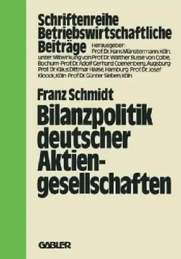 Cover of Bilanzpolitik Deutscher Aktiengesellschaften