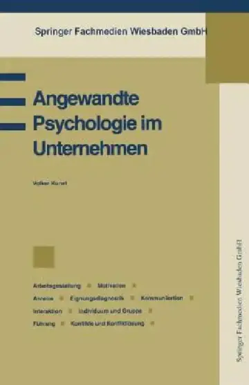 Cover of Angewandte Psychologie Im Unternehmen