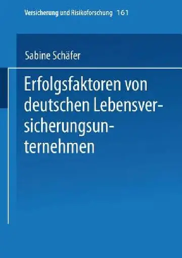 Cover of Erfolgsfaktoren Von Deutschen Lebensversicherungsunternehmen