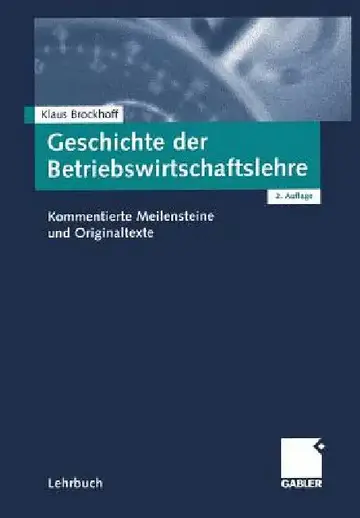 Cover of Geschichte Der Betriebswirtschaftslehre