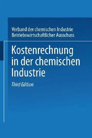 Cover of Kostenrechnung in Der Chemischen Industrie
