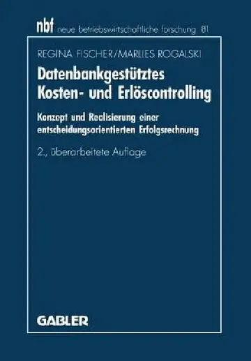 Cover of Datenbankgestütztes Kosten- Und Erlöscontrolling