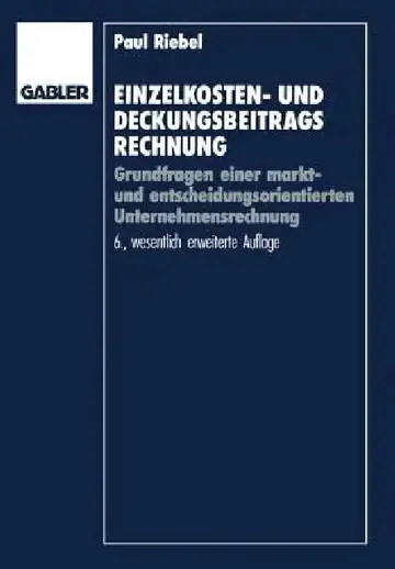 Cover of Einzelkosten- Und Deckungsbeitragsrechnung